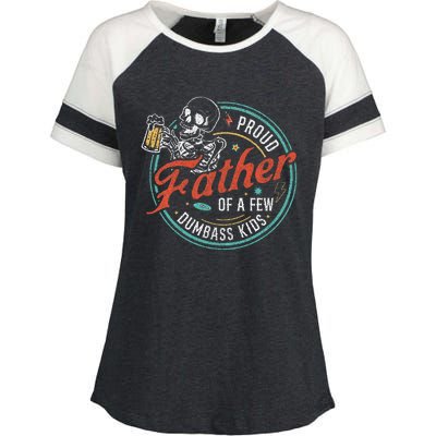 Proud Father Of A Few Dumbass Enza Ladies Jersey Colorblock Tee