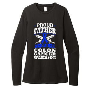 Proud Father Of A Colon Cancer Warrior Awareness Ribbon Womens CVC Long Sleeve Shirt