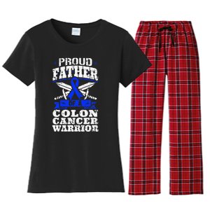 Proud Father Of A Colon Cancer Warrior Awareness Ribbon Women's Flannel Pajama Set