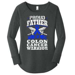 Proud Father Of A Colon Cancer Warrior Awareness Ribbon Women's Perfect Tri Tunic Long Sleeve Shirt