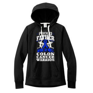 Proud Father Of A Colon Cancer Warrior Awareness Ribbon Women's Fleece Hoodie