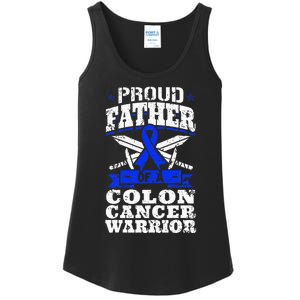 Proud Father Of A Colon Cancer Warrior Awareness Ribbon Ladies Essential Tank