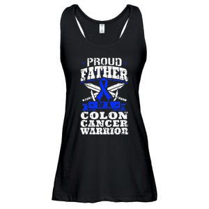 Proud Father Of A Colon Cancer Warrior Awareness Ribbon Ladies Essential Flowy Tank