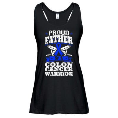 Proud Father Of A Colon Cancer Warrior Awareness Ribbon Ladies Essential Flowy Tank