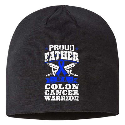 Proud Father Of A Colon Cancer Warrior Awareness Ribbon Sustainable Beanie