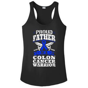 Proud Father Of A Colon Cancer Warrior Awareness Ribbon Ladies PosiCharge Competitor Racerback Tank