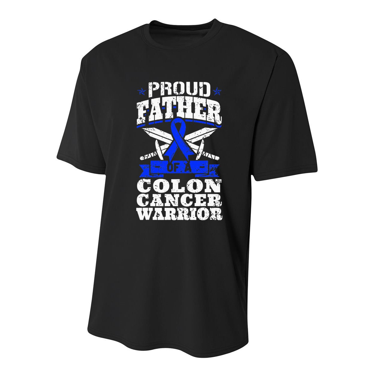 Proud Father Of A Colon Cancer Warrior Awareness Ribbon Youth Performance Sprint T-Shirt