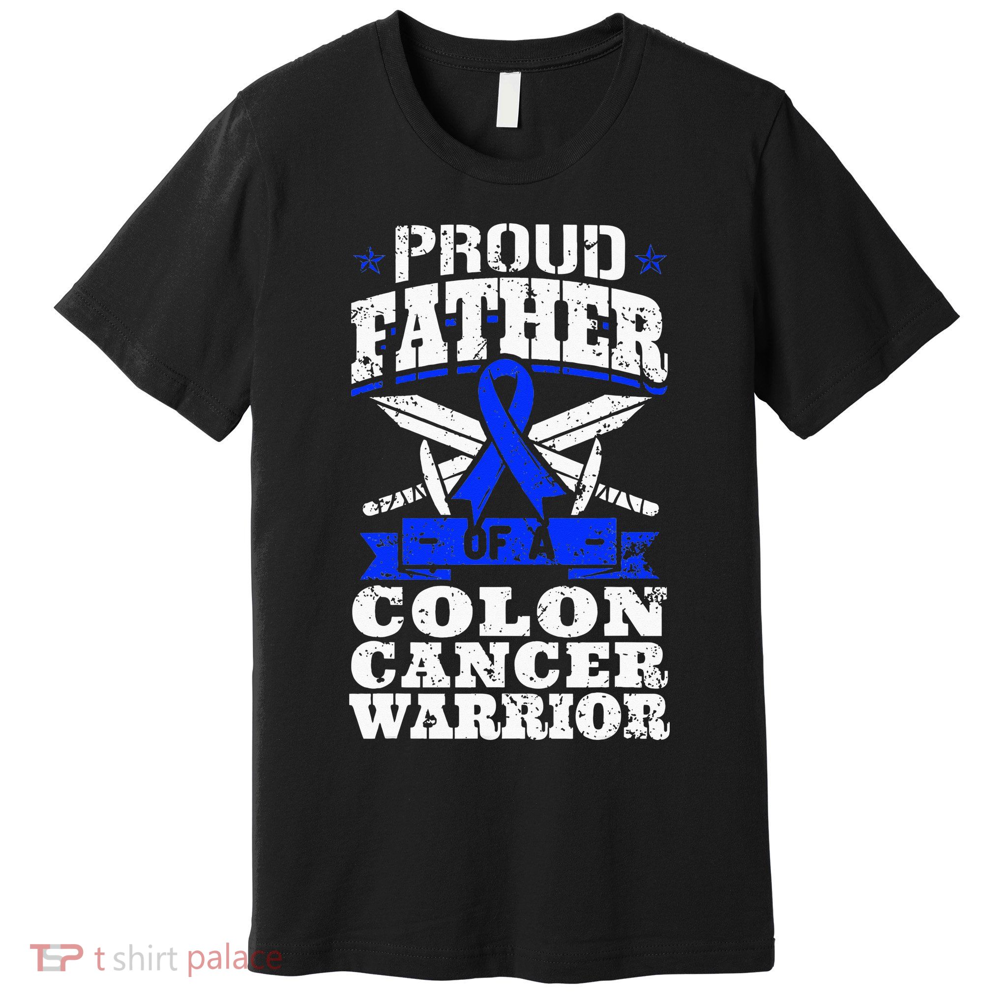 Proud Father Of A Colon Cancer Warrior Awareness Ribbon Premium T-Shirt