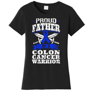 Proud Father Of A Colon Cancer Warrior Awareness Ribbon Women's T-Shirt