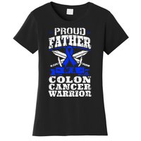 Proud Father Of A Colon Cancer Warrior Awareness Ribbon Women's T-Shirt