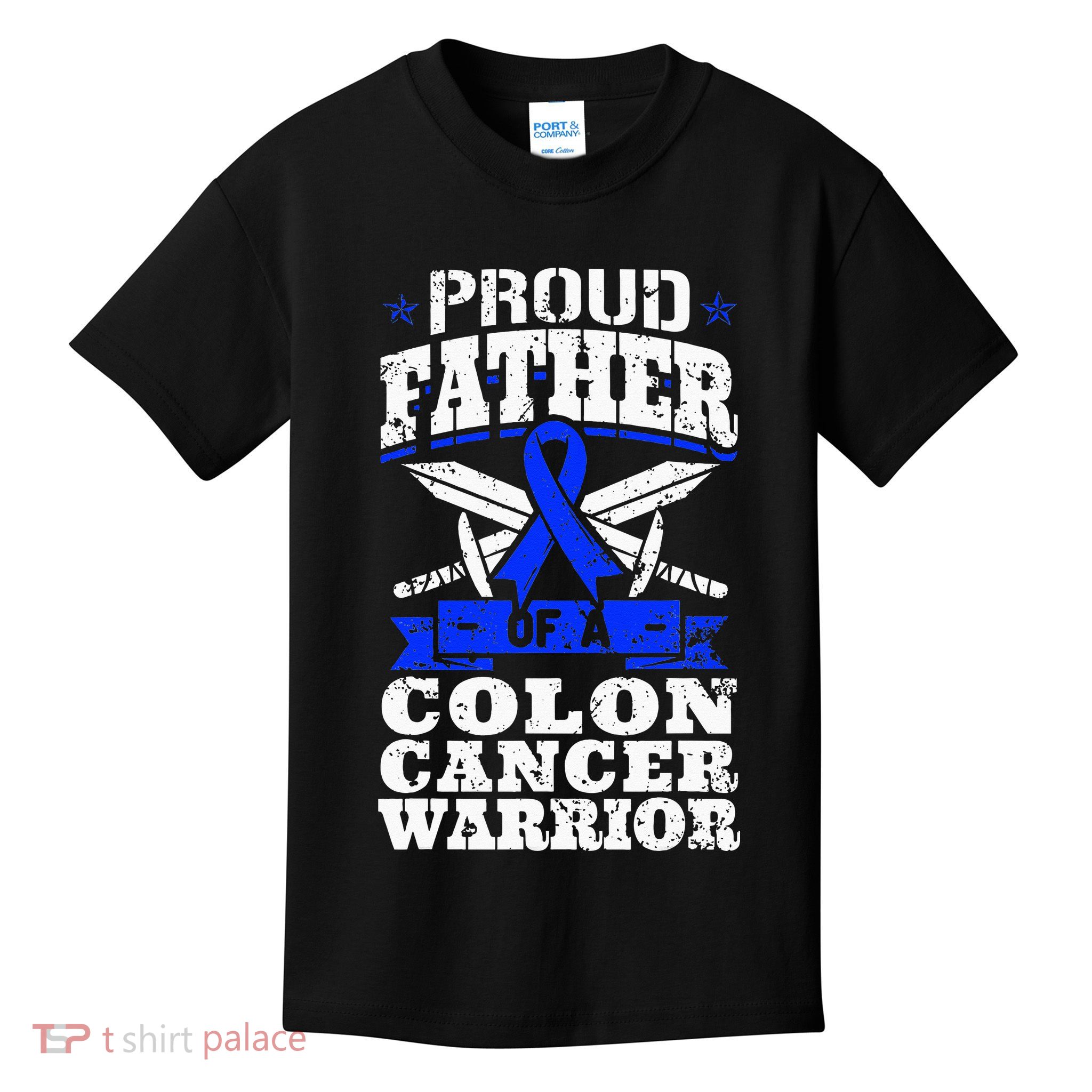 Proud Father Of A Colon Cancer Warrior Awareness Ribbon Kids T-Shirt