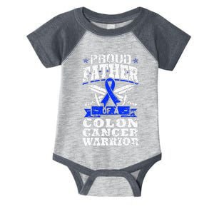 Proud Father Of A Colon Cancer Warrior Awareness Ribbon Infant Baby Jersey Bodysuit