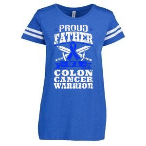 Proud Father Of A Colon Cancer Warrior Awareness Ribbon Enza Ladies Jersey Football T-Shirt