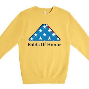 Patriotic Folds Of Honor Fallen Military First Responders Premium Crewneck Sweatshirt