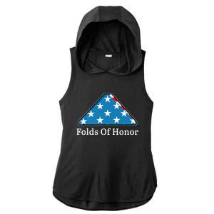 Patriotic Folds Of Honor Fallen Military First Responders Ladies PosiCharge Tri-Blend Wicking Draft Hoodie Tank