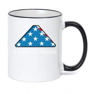 Patriotic Folds Of Honor Fallen Military First Responders 11oz Black Color Changing Mug