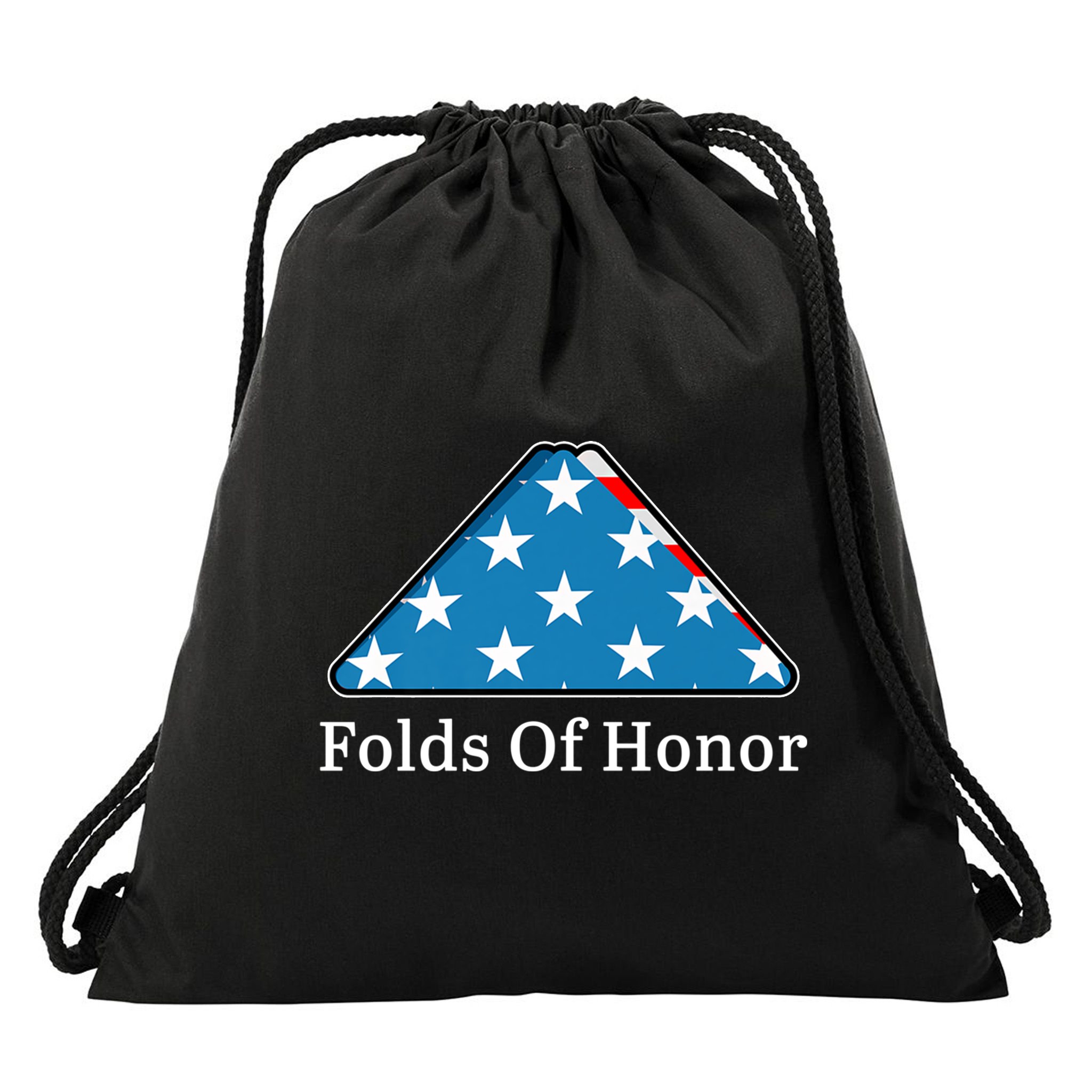 Patriotic Folds Of Honor Fallen Military First Responders Drawstring Bag