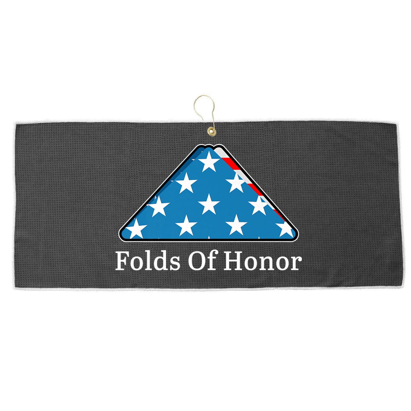 Patriotic Folds Of Honor Fallen Military First Responders Large Microfiber Waffle Golf Towel
