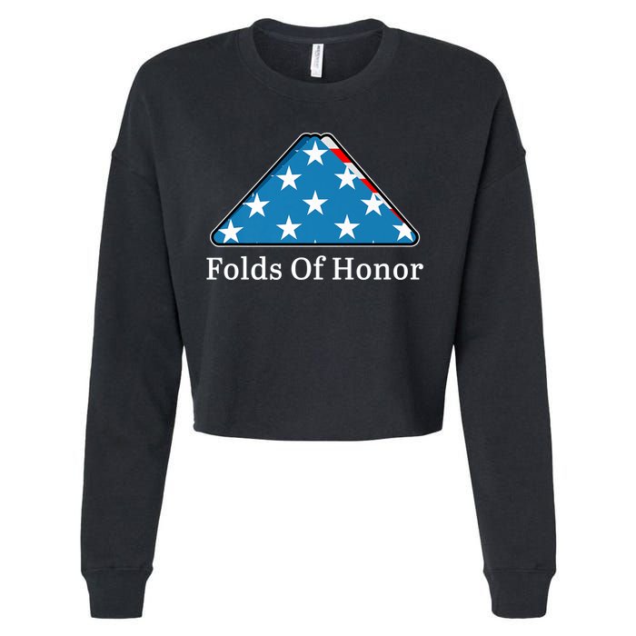 Patriotic Folds Of Honor Fallen Military First Responders Cropped Pullover Crew