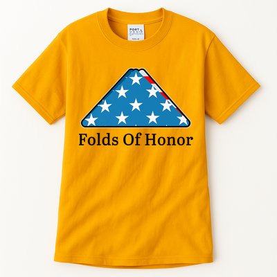 Patriotic Folds Of Honor Fallen Military First Responders Tall T-Shirt