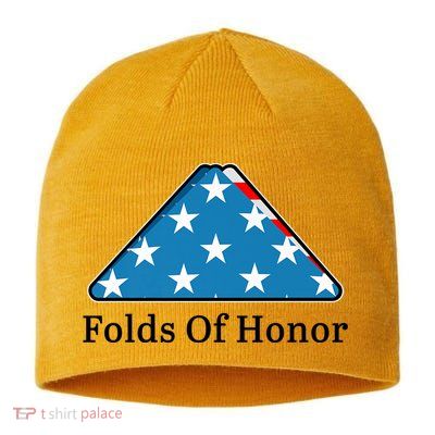 Patriotic Folds Of Honor Fallen Military First Responders Sustainable Beanie