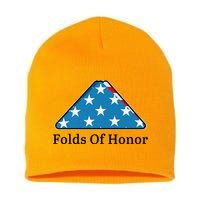 Patriotic Folds Of Honor Fallen Military First Responders Short Acrylic Beanie