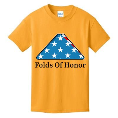 Patriotic Folds Of Honor Fallen Military First Responders Kids T-Shirt