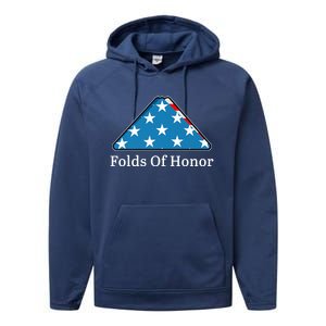 Patriotic Folds Of Honor Fallen Military First Responders Performance Fleece Hoodie