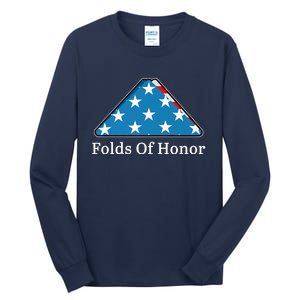 Patriotic Folds Of Honor Fallen Military First Responders Tall Long Sleeve T-Shirt