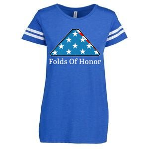 Patriotic Folds Of Honor Fallen Military First Responders Enza Ladies Jersey Football T-Shirt