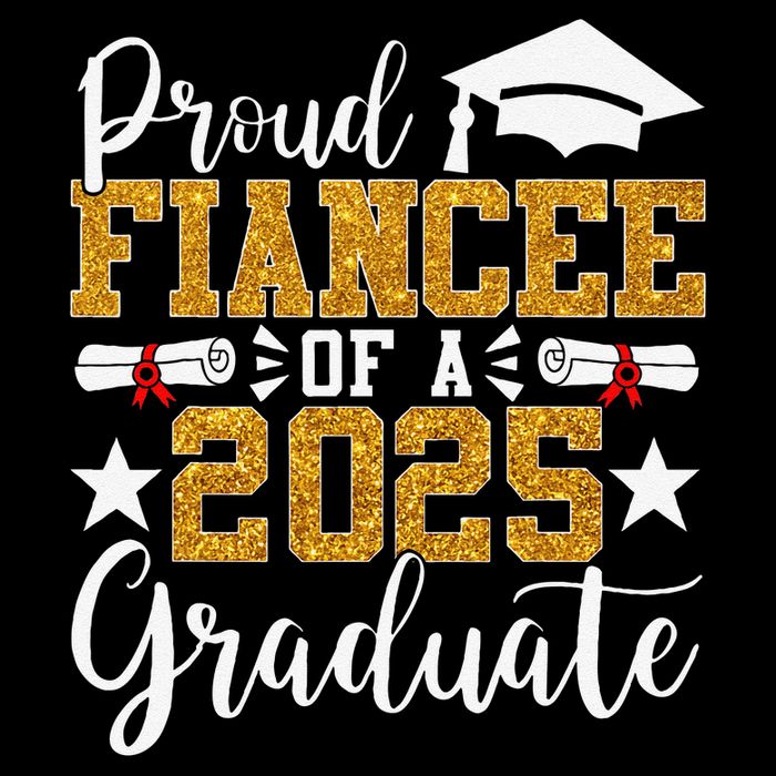 Proud Fiancee Of A 2025 Graduate Fiancee Graduation 2025 Drawstring Bag