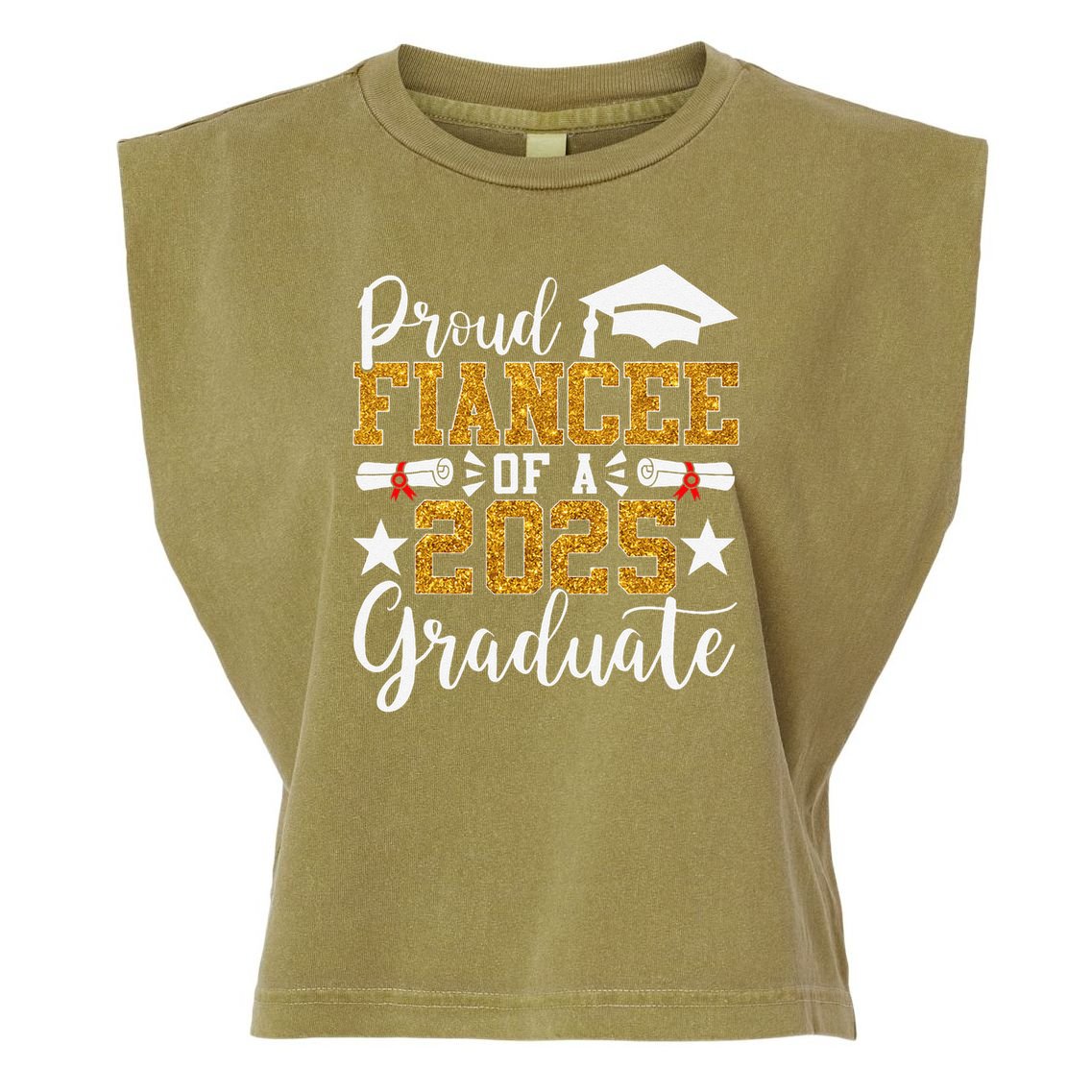 Proud Fiancee Of A 2025 Graduate Fiancee Graduation 2025 Garment-Dyed Women's Muscle Tee