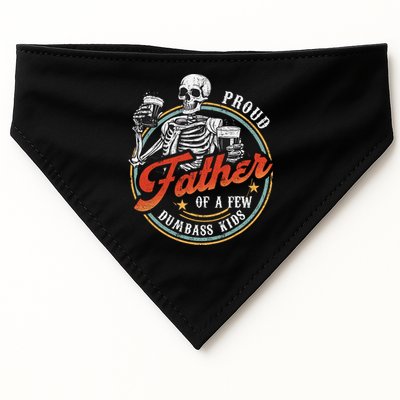 Proud Father Of A Few Dumbass Funny Dad Love Family USA-Made Doggie Bandana