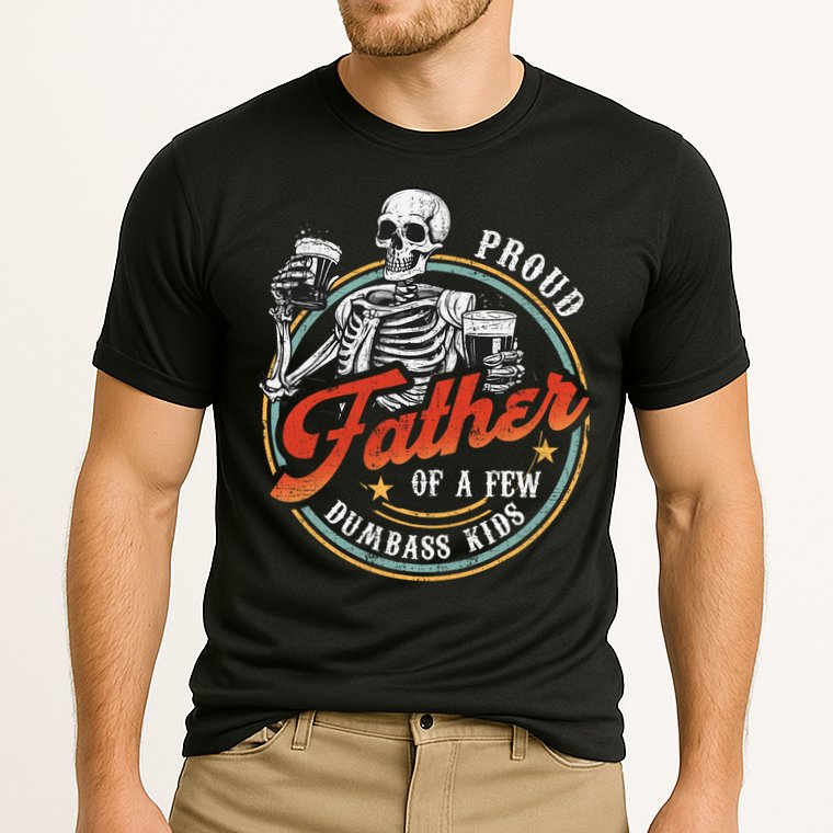 Proud Father Of A Few Dumbass Funny Dad Love Family Cooling Performance Crew T-Shirt