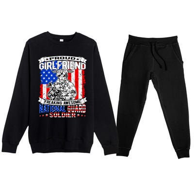 Proud Friend Of A National Guard Soldier Military Lover Gift Premium Crewneck Sweatsuit Set