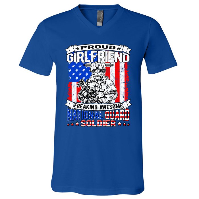 Proud Friend Of A National Guard Soldier Military Lover Gift V-Neck T-Shirt