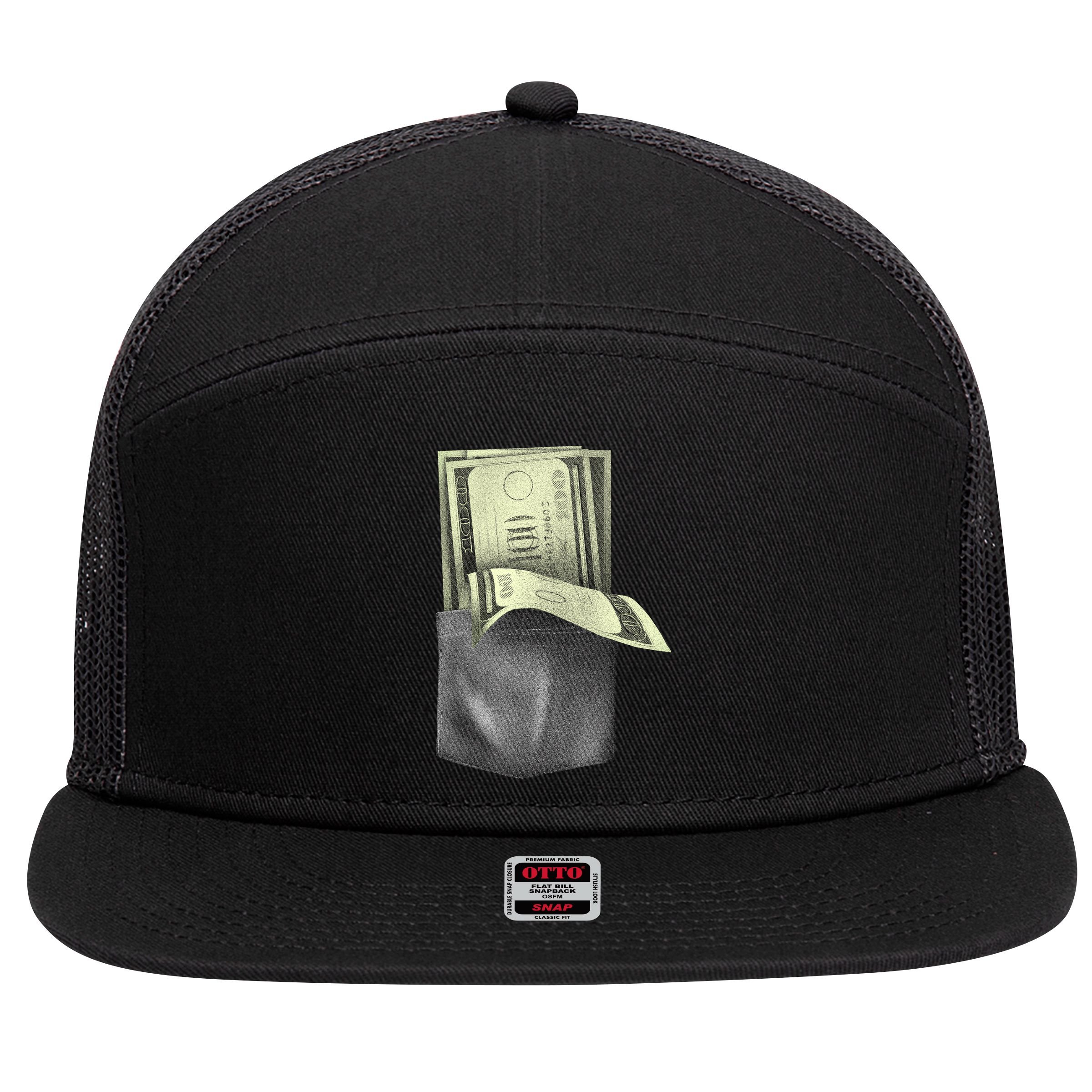 Pocket Full Of Cash 7 Panel Mesh Trucker Snapback Hat