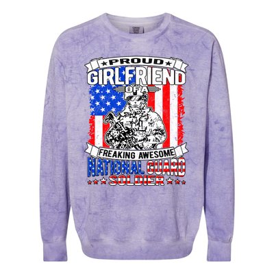 Proud Friend Of A National Guard Soldier Military Lover Cute Gift Colorblast Crewneck Sweatshirt