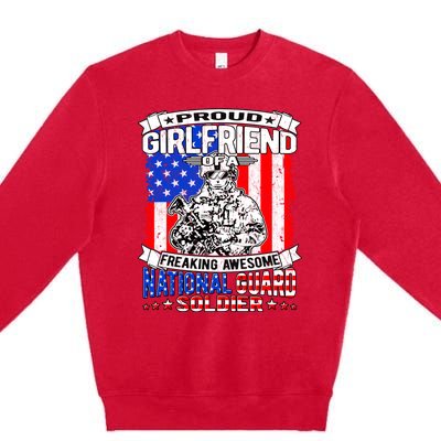 Proud Friend Of A National Guard Soldier Military Lover Cute Gift Premium Crewneck Sweatshirt