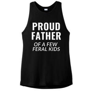 Proud Father Of A Few Feral Kids Ladies PosiCharge Tri-Blend Wicking Tank