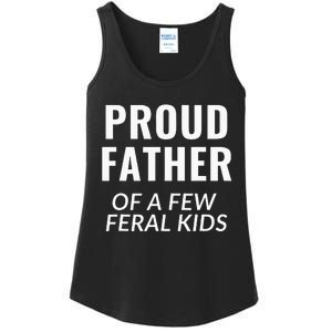 Proud Father Of A Few Feral Kids Ladies Essential Tank