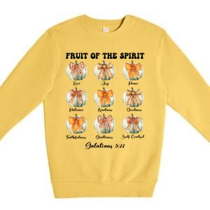 Pumpkin Fruit Of The Spirit Fall Halloween Bible Verse Premium Crewneck Sweatshirt