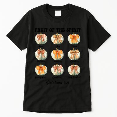 Pumpkin Fruit Of The Spirit Fall Halloween Bible Verse Tall T-Shirt