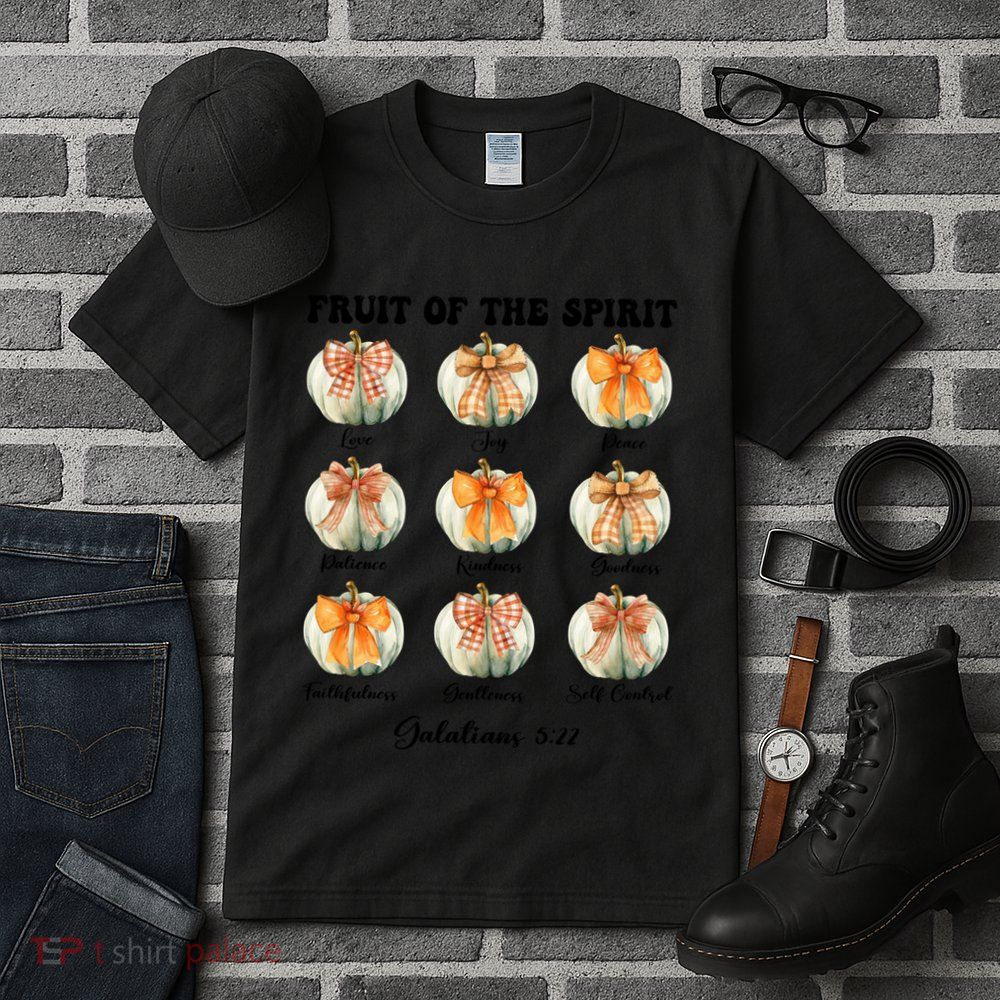 Pumpkin Fruit Of The Spirit Fall Halloween Bible Verse Tall T-Shirt