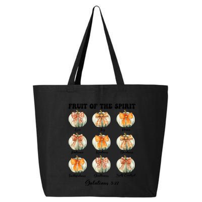 Pumpkin Fruit Of The Spirit Fall Halloween Bible Verse 25L Jumbo Tote