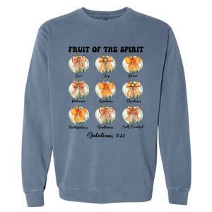 Pumpkin Fruit Of The Spirit Fall Halloween Bible Verse Garment-Dyed Sweatshirt