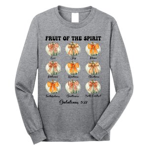 Pumpkin Fruit Of The Spirit Fall Halloween Bible Verse Long Sleeve Shirt