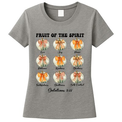 Pumpkin Fruit Of The Spirit Fall Halloween Bible Verse Womens T-Shirt