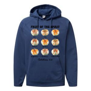 Pumpkin Fruit Of The Spirit Fall Halloween Bible Verse Performance Fleece Hoodie