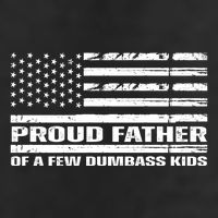 Proud Father Of A Few Dumbass Kids Usa Flag Funny Fathers Day Crop Fleece Hoodie